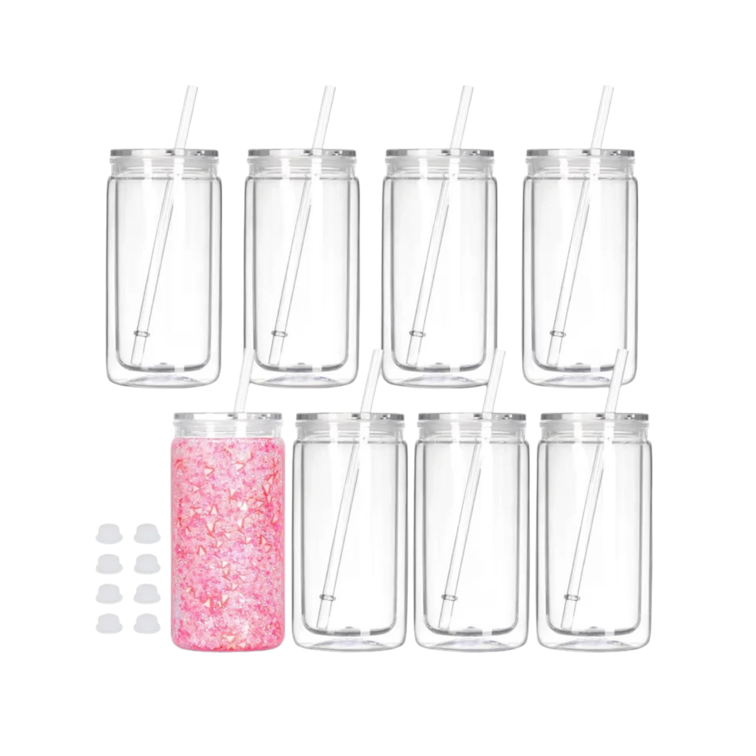 16 Oz Acrylic Snow Globe Tumbler