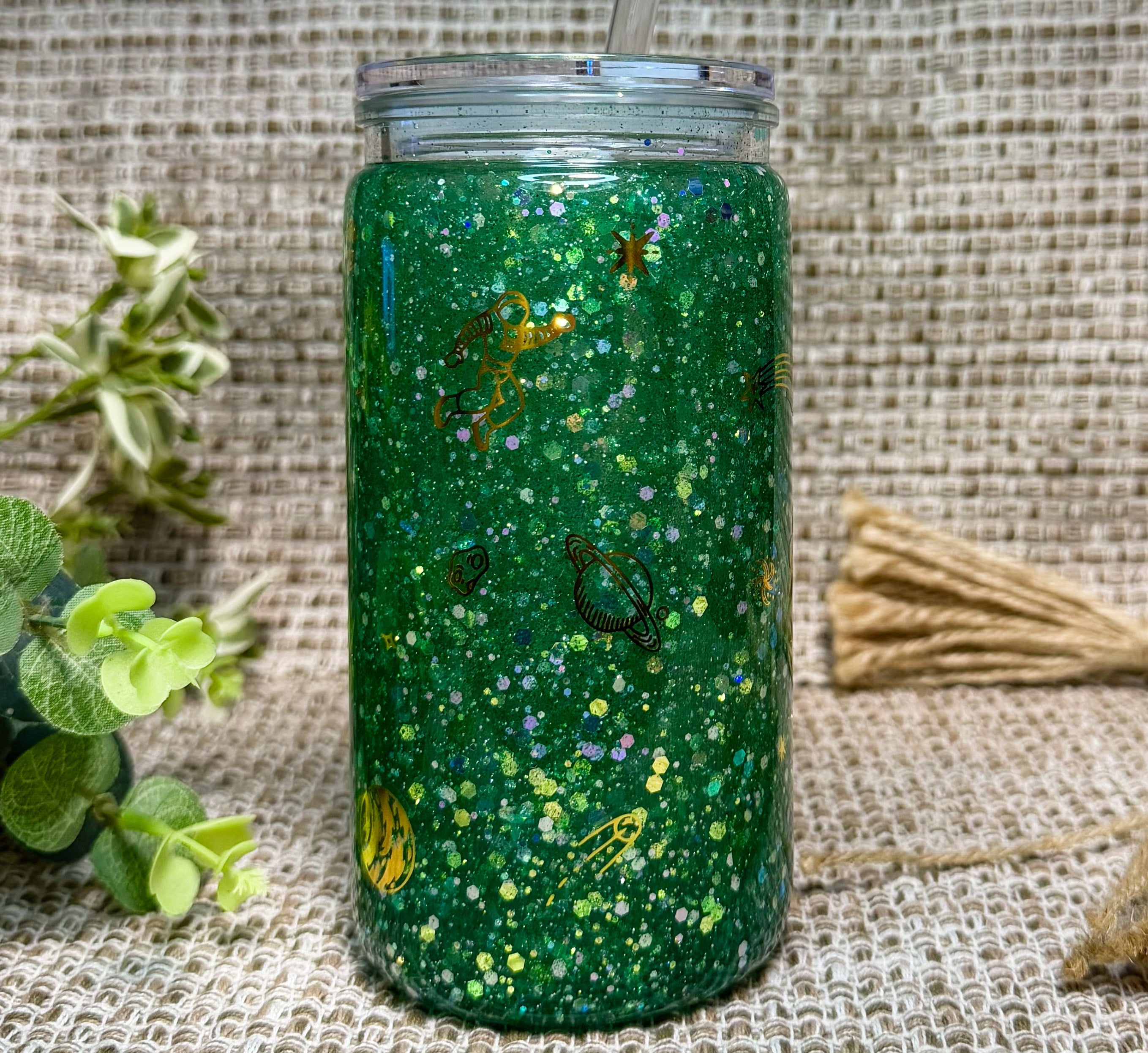 Cosmic Glitter Drift 16 Oz Suspended Glitter Tumbler